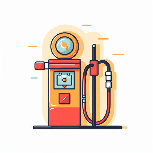 Gas illustration in the Minimalist style, on white background