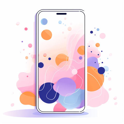 Mobile clipart in the style of Pastel Colors Art on white background