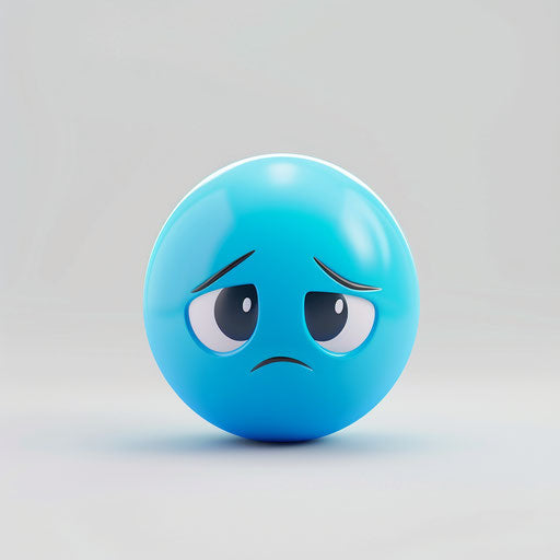 Sad blue ball