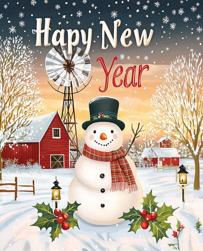 Happy holidays at the snowy farm