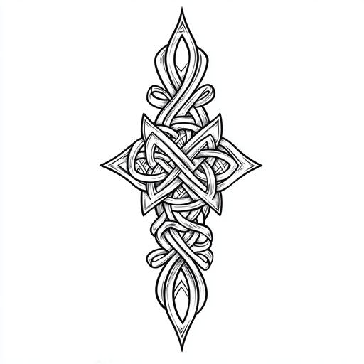 Celtic knotwork style forearm tattoo
