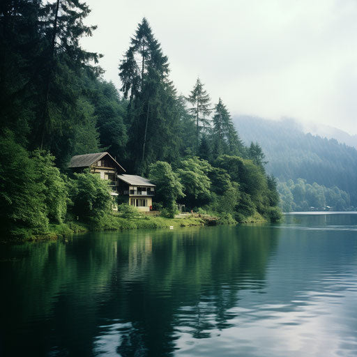 The Enchanting Lake Near the House