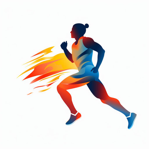 Running clipart in Minimalist style, on white background