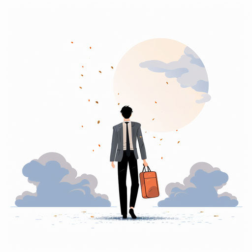 Minimalist style goodbye clipart on white background