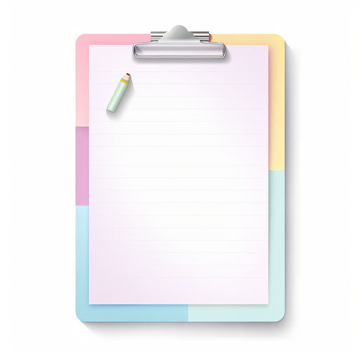 Clip Note Art in Pastel Colors Style