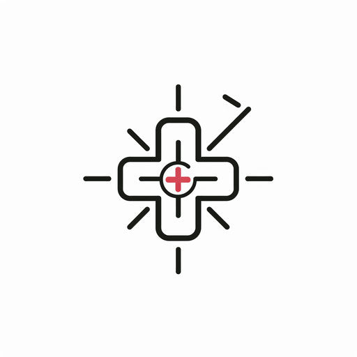 Minimalist doctor logo with a clean medical cross icon and modern typography, on a white background