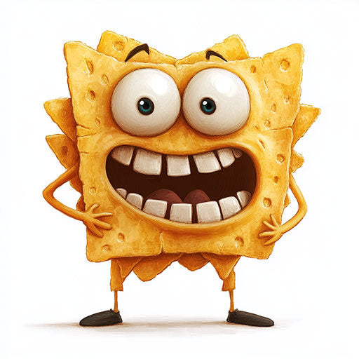 Humorous Chips Caricature Clipart for Editorial Content