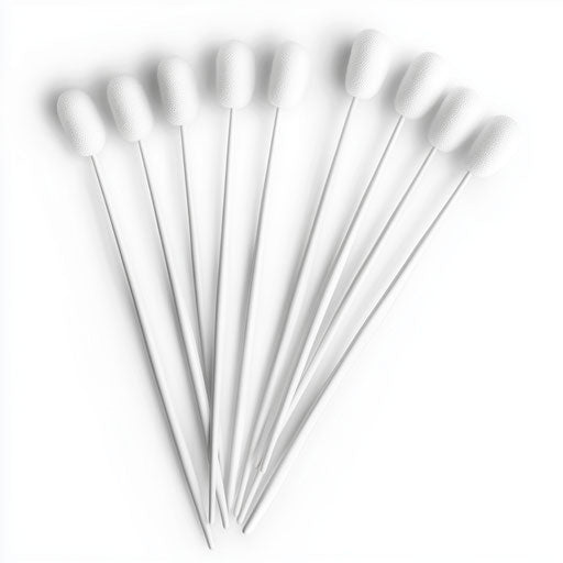 3D Cotton Swabs with flat white background