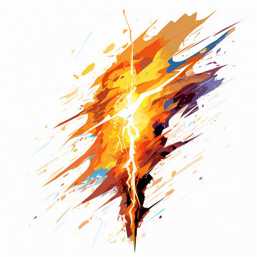 Impressionistic lightning bolt illustration