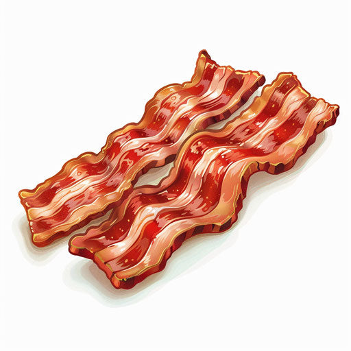 Photo realistic bacon clipart with flat white background