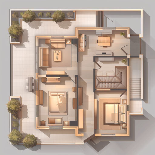 Realistic clipart illustration with flat random background