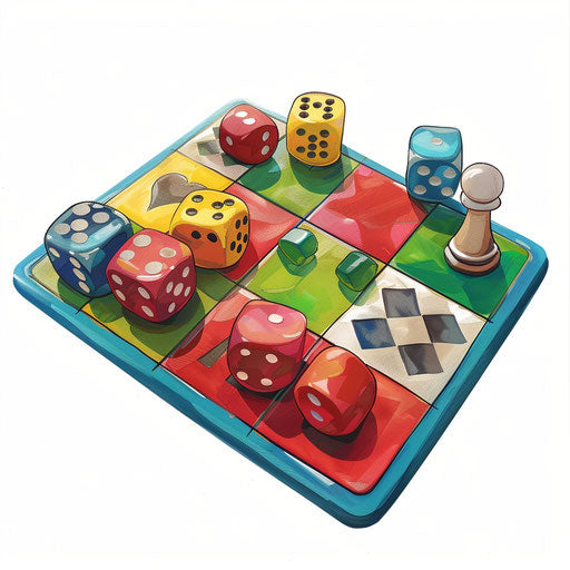 Realistic board game clipart on flat white background