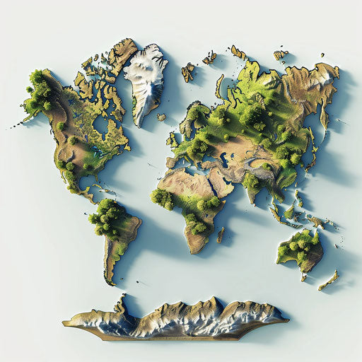 Realistic world illustration on white background