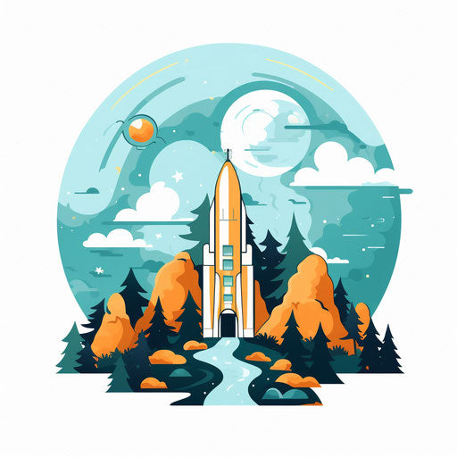 Mission in Minimalist style on white background