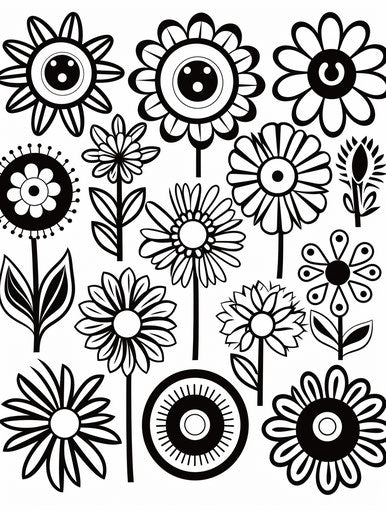 Cute flower coloring pages for kids