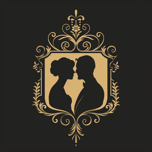 Dynamic wedding logo with high contrast and sophisticated design