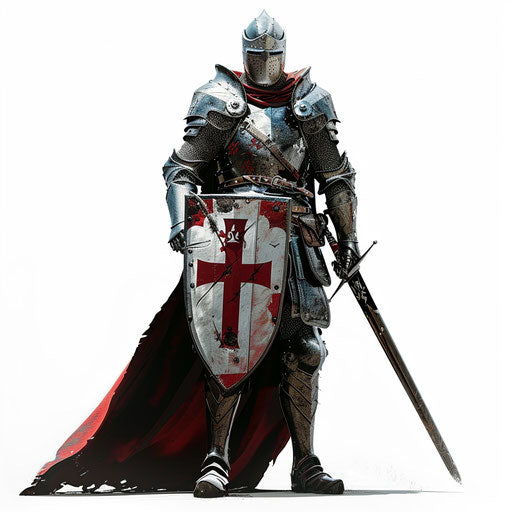 Knight clipart with realistic white background and shadows