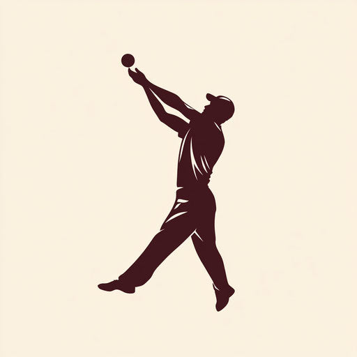 Inspiring cricket logo design with minimalist player silhouette catching a ball