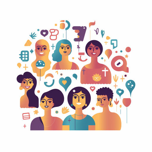 Social clipart in Minimalist style, on white background