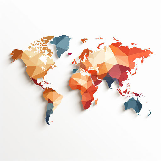 Minimalist world map clipart on white background