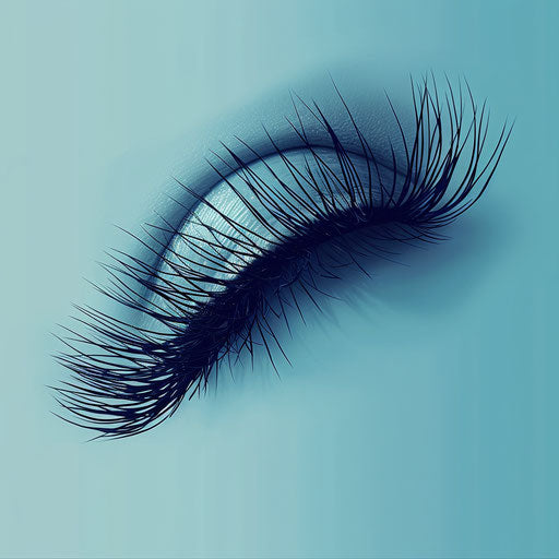 Eyelash clipart in photo realistic style on blue background