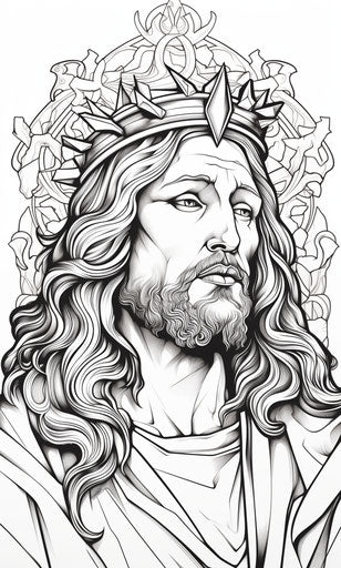 King Jesus coloring page for kids for Christmas