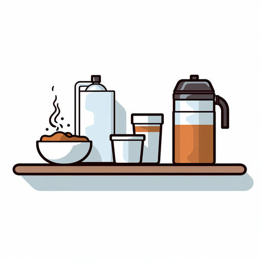 Minimalist canteen illustration on white background