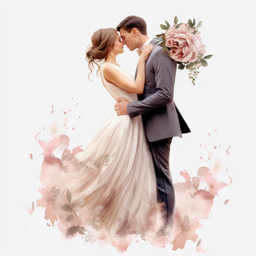 Wedding clipart in Minimalist style, on white background