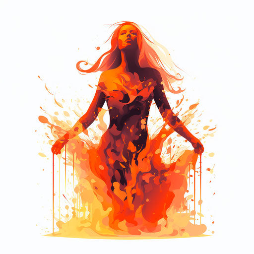 Chiaroscuro Art Style: Heat Clipart on White Background