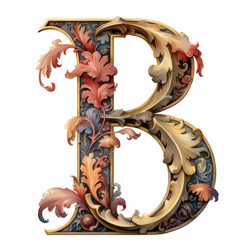 Letter b illustration in the style of Chiaroscuro Art