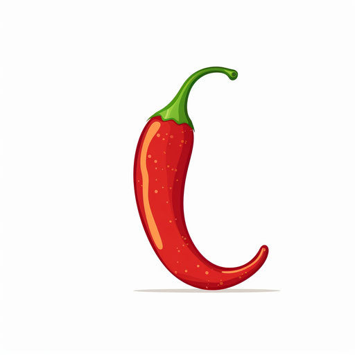 Minimalist chili illustration on a white background