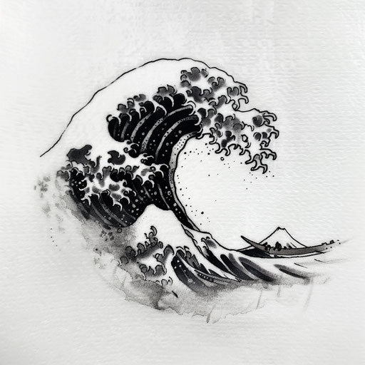 Minimalist sailor wave tattoo