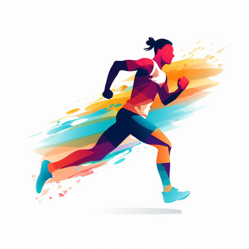 Minimalist style running clipart on white background