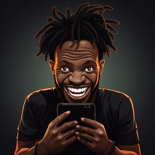 Black WhatsApp DP in the style of Extreme caricature for a WhatsApp profile page 1:1