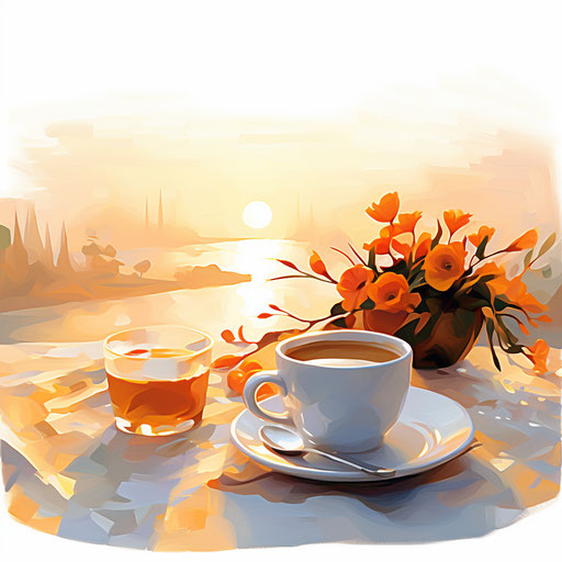 Good morning clipart in the style of Impressionistic Art