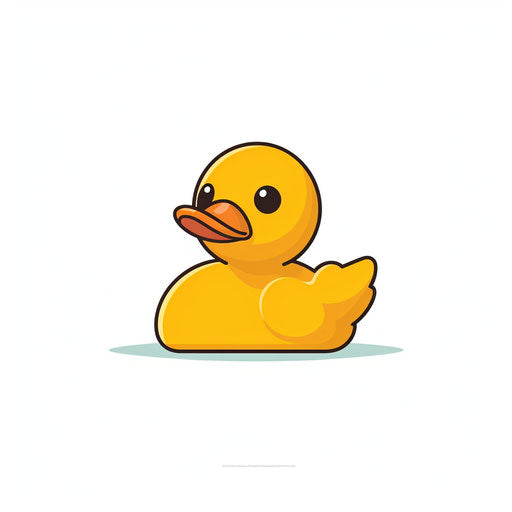 Rubber duck clip art in Minimalist style on a white background