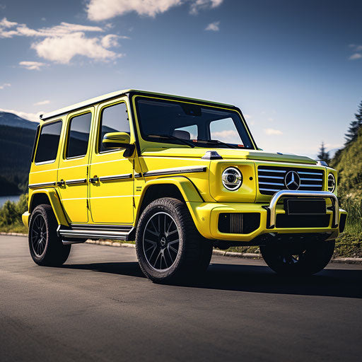 Classic bright yellow off-road vehicle