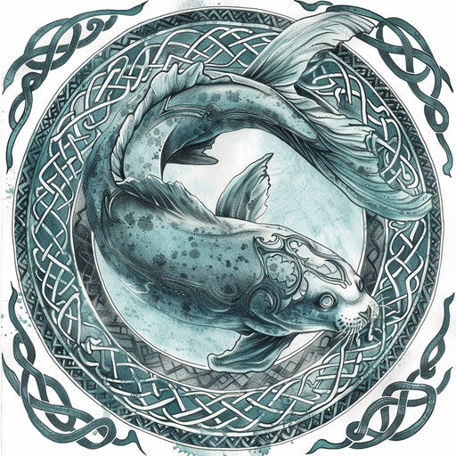 Irish Selkie transformation tattoo with Celtic designs