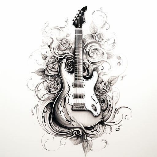 Ideas for electric guitar tattoo drawings