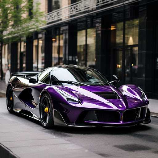 Classic bright purple car