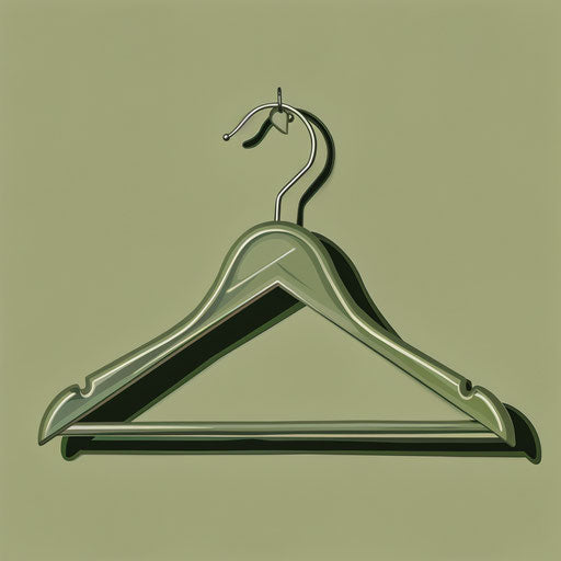 Hanger clipart on a flat, muted olive background