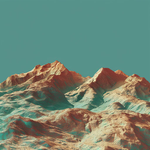 Realistic land clipart with flat teal background