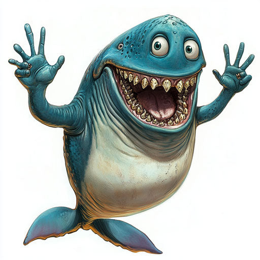 Inspiring Whale Caricature Clipart for Educational Materials