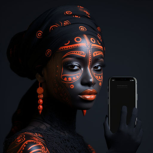 Black WhatsApp profile picture in facepaint style