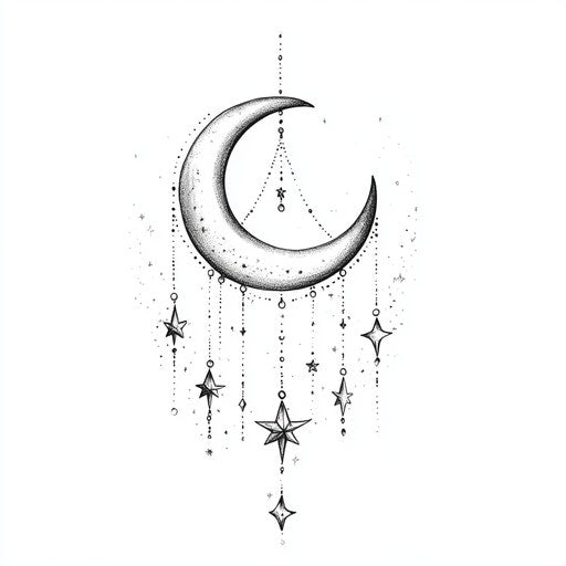 Minimalist crescent moon tattoo for women