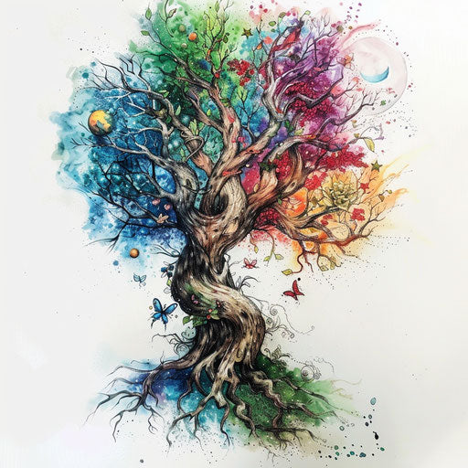 Bold Tree Of Life Tattoo Flash Set