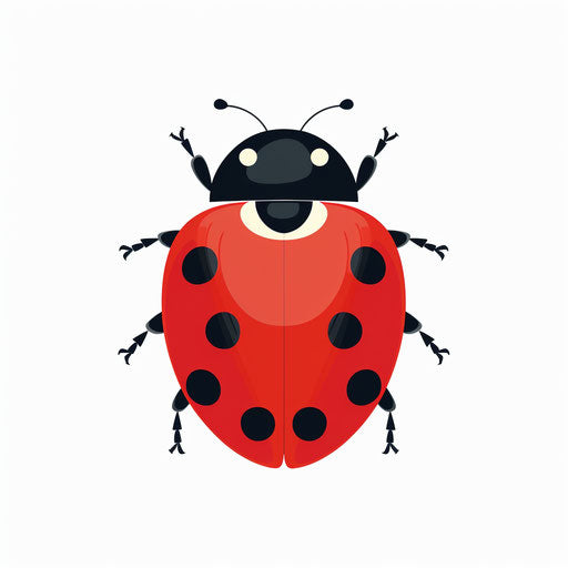 Ladybug clipart in minimalist style on white background