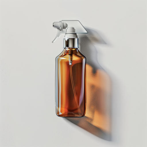Realistic spray bottle illustration on flat white background