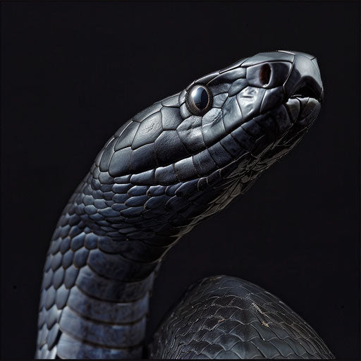 Black mamba snake striking a regal pose
