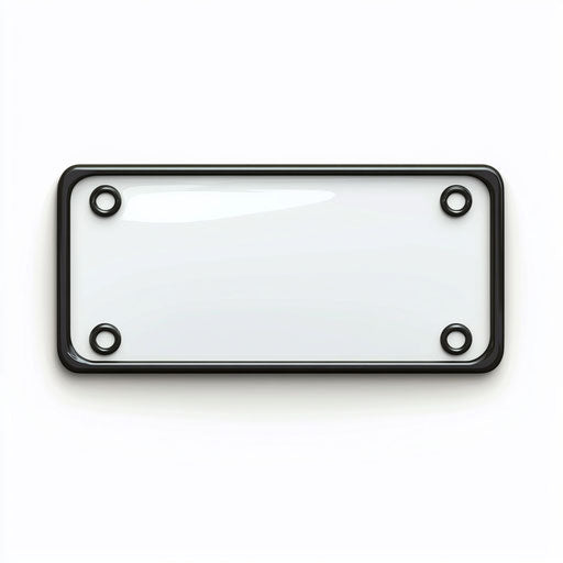 3D Vehicle License Plate on Flat White Background